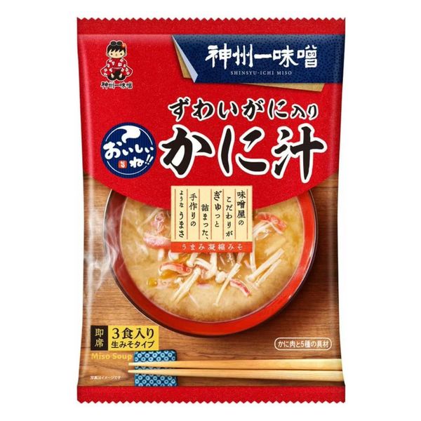 神州一味噌 神州一味噌 おいしいねずわいがに入かに汁 3食 x12