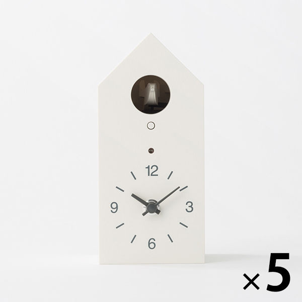 無印良品 鳩時計 掛置時計 ホワイト 1セット（5個） 良品計画 - アスクル