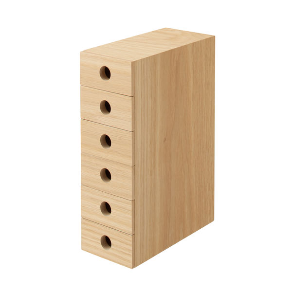 無印良品 木製小物収納6段 約幅8.4ｘ奥行17ｘ高さ25.2cm 良品計画