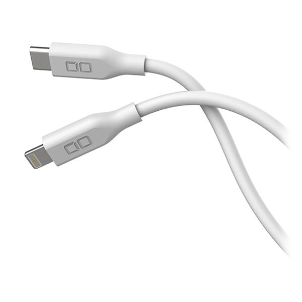 ライトニングケーブル 2m 100W シリコン製 高耐久 USB（C）[オス] - Lightning[オス] ホワイト 1本