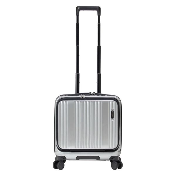 BERMAS（バーマス） スーツケース INTER CITY フロントオープン スクエア4輪38c シルバー 6052322 1個（直送品）
