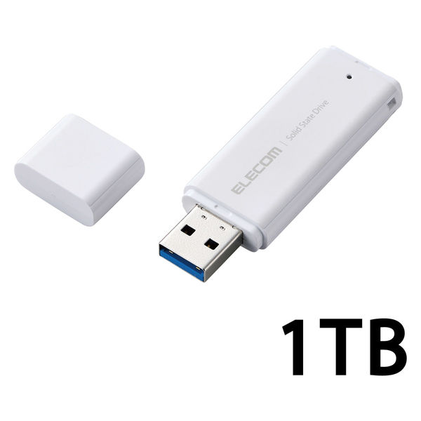 エレコム キャップ式外付けSSD 1TB USB3.2 Gen1 ホワイト ESD-EMC1000GWH 1個