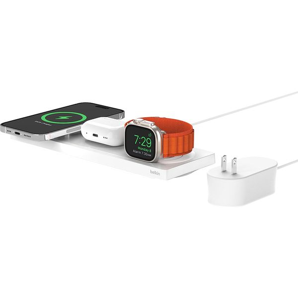 MagSafe充電器 3in1 15W高速充電 MFi認証 iPhone Apple Watch AirPods対応 ホワイト 1個
