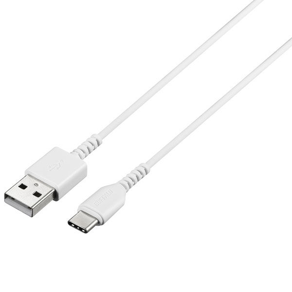 バッファロー（サプライ） ＵＳＢ２．０ケーブル（ＴｙｐｅーＡ ｔｏ ＴｙｐｅーＣ） １．０ｍ ホワイト BSMPCAC110WH 1台（直送品） -  アスクル