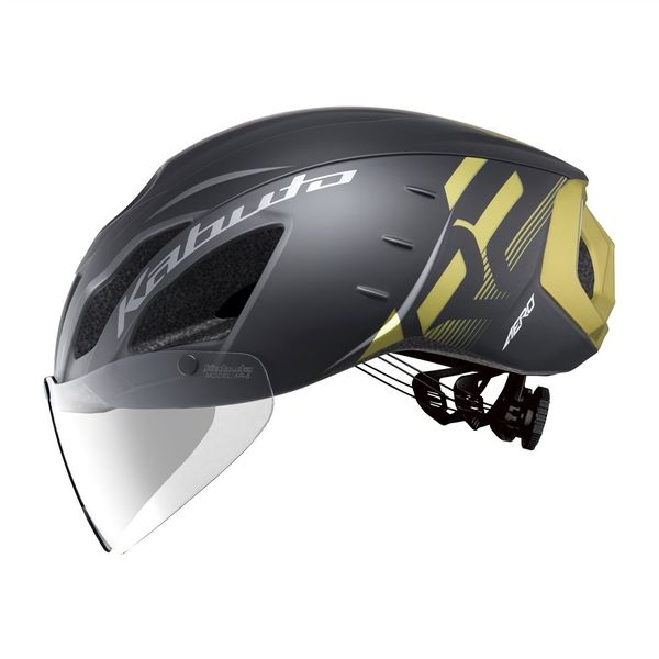 オージーケーカブト ヘルメット AEROーR2 サイズ:L/XL Gー1マットブラックゴールド 20610439 1個（直送品）