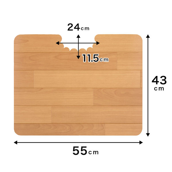 吸着拭けるフロア トイレマット ウッド ショート ベージュ 1枚 サンコー