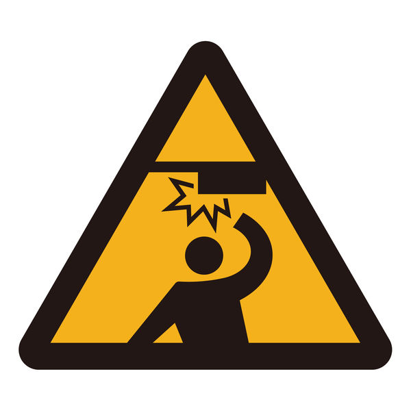 グリーンクロス ＪＩＳ警告標識ピクトサインマグネットＷ２００　ＣＡＶー０８Ｍ　頭上注意　1枚（直送品）