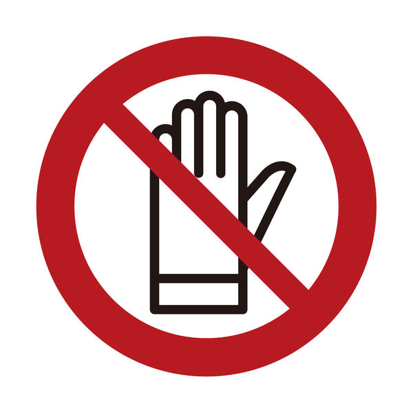 グリーンクロス ＪＩＳ禁止標識ピクトサインマグネットφ２００　ＢＡＮー０７Ｍ　手袋使用禁止　1枚（直送品）