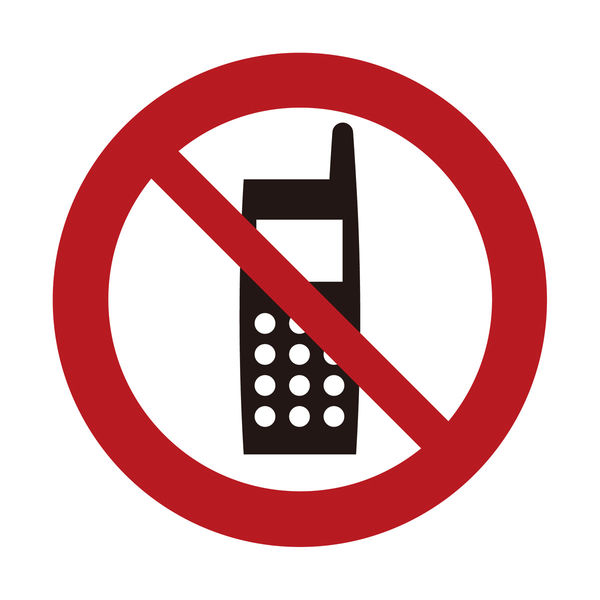 グリーンクロス ＪＩＳ禁止標識ピクトサインステッカーΦ２００　ＢＡＮー１５Ｓ　携帯電話使用禁止　1枚（直送品）