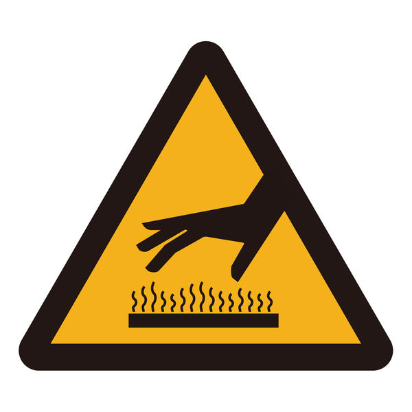 グリーンクロス ＪＩＳ警告標識ピクトサインマグネットＷ５０　５枚セット　ＣＡＶー１３Ｍ　高温注意　1セット(5枚入)（直送品）