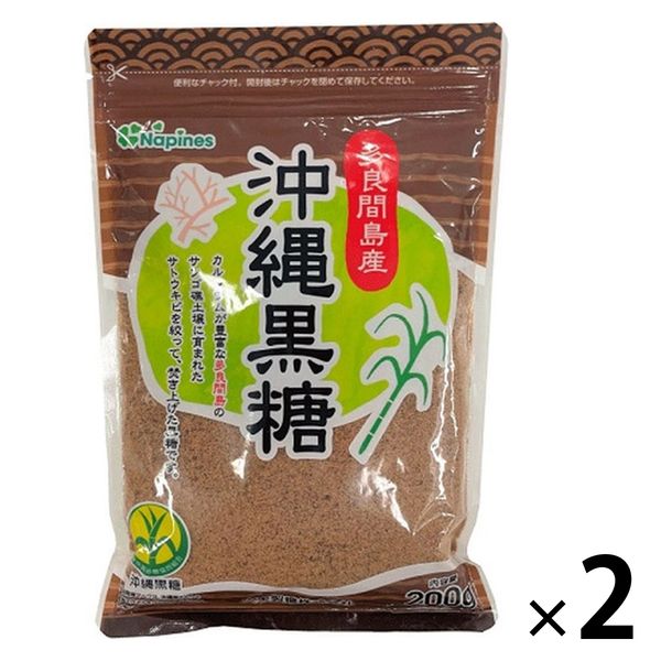 沖縄黒糖 200g 2袋 多良間島産 大東製糖 チャック付き袋 - アスクル