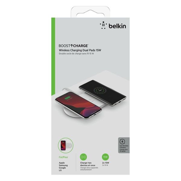 Belkin ワイヤレス充電器 30W 2台同時充電対応 Qi認証 電源アダプタ