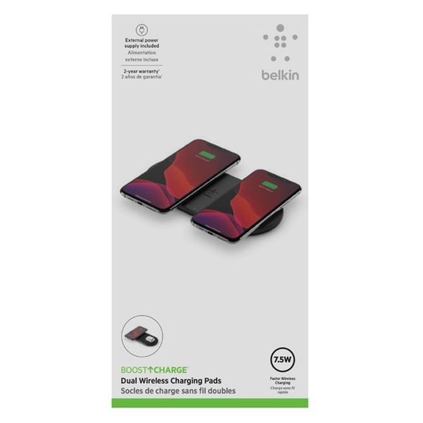 Belkin ワイヤレス充電器 20W 2台同時充電対応 Qi認証 電源アダプタ 