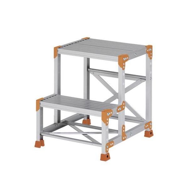 エスコ 500x406mm/0.6m/2段 作業台(蹴り止め付) EA903PA-71 1セット（直送品） 35,578円