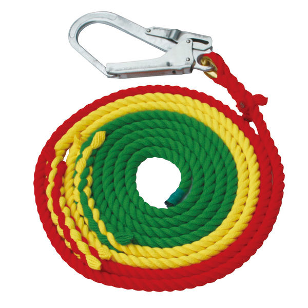 名古屋製綱 エステルスパンナビゲーションロープ　3色タイプ（介錯ロープ） 12mm×5m(赤1.5m+黄1.5m+緑2m) 1本（直送品）