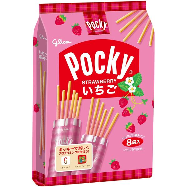 いちごポッキー＜8袋＞ 6個 江崎グリコ チョコレート 個包装 - アスクル