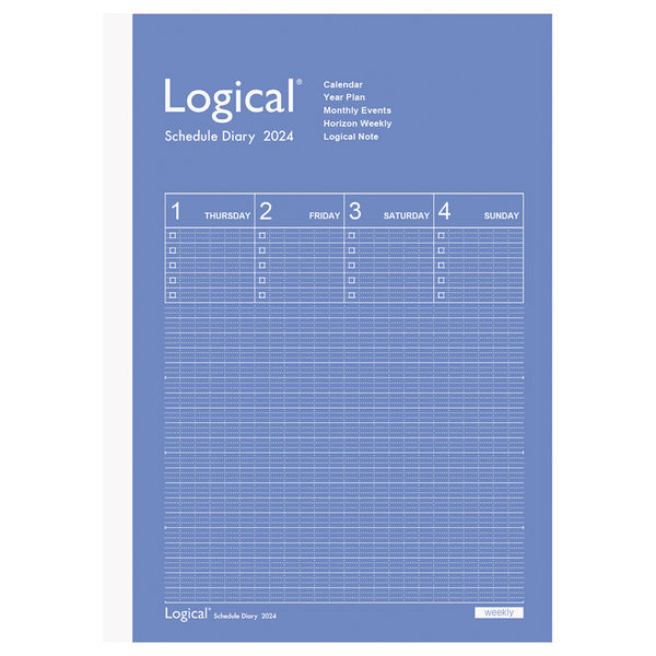 ナカバヤシ 【2024年版】ロジカルダイアリー 週間ノートタイプ A5 月曜始まり ブルー NS-A507-24AB 1セット（2冊）（直送品）