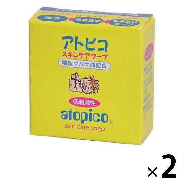 アトピコ スキンケアソープ 80g×2個 大島椿 - アスクル