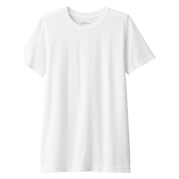 【メンズ】無印良品 あったか綿 クルーネック半袖Tシャツ 紳士 L 白 良品計画