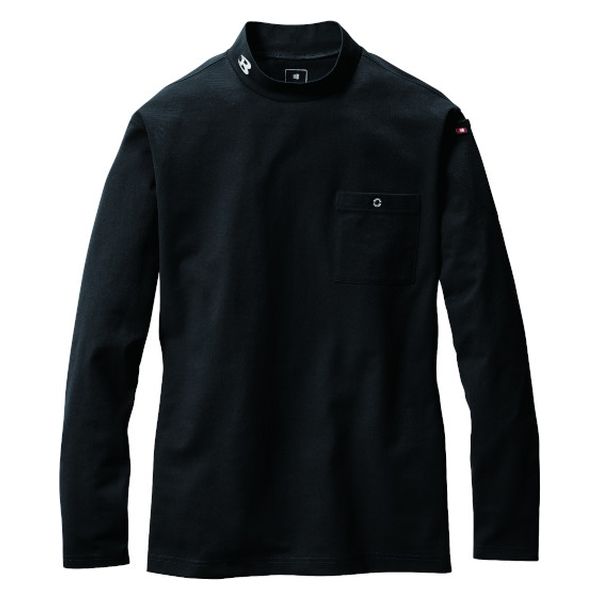 バートル モックネックロングTシャツ 655-35-L ブラック L 1枚
