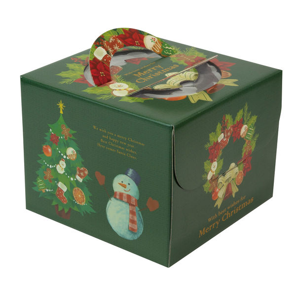 ヤマニパッケージ クリスマスリース5号（金台紙丸型付） 20-2329TM 1セット(箱100枚入、トレー100枚入)（直送品）