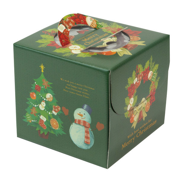ヤマニパッケージ クリスマスリース4.5号（金台紙丸型付） 20-2328TM 1セット(箱100枚入、トレー100枚入)（直送品）