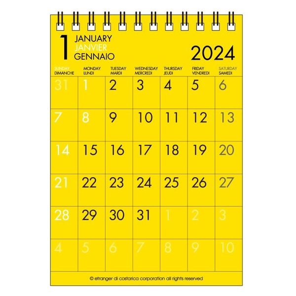 エトランジェディコスタリカ 【2024版】A6 卓上カレンダー 日曜
