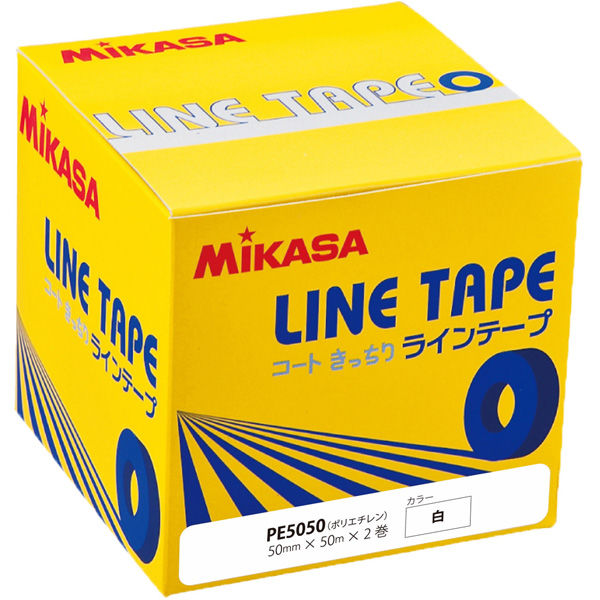 MIKASA（ミカサ） ラインテープ 白 伸びないタイプ 5cm幅 2巻入 