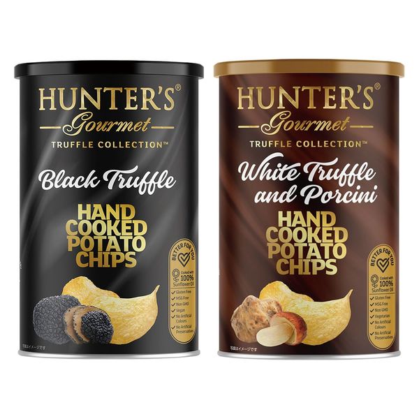 Hunter Foods ハンター ポテトチップス 黒トリュフ風味/白トリュフ＆ポルチーニ風味 1個（直送品） - アスクル