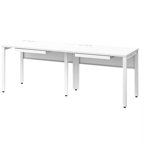オカムラ ジャスタス片面フリーアドレスデスク 引出付 幅2000×奥行600×高さ720mm ネオホワイト／ホワイト 1台4梱包  オリジナル
