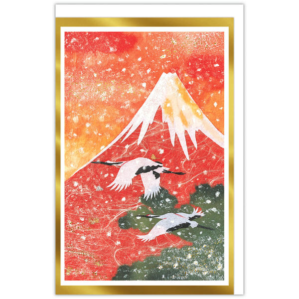 日本ホールマーク クリスマスカード 和風・箔富士と鶴 826765 1