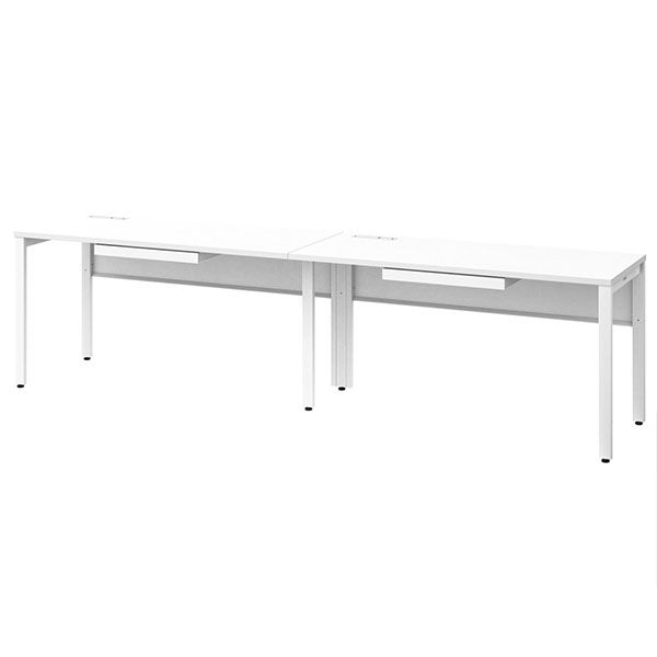 オカムラ ジャスタス片面フリーアドレスデスク 引出付 幅2800×奥行600×高さ720mm ネオホワイト／ホワイト 1台4梱包  オリジナル