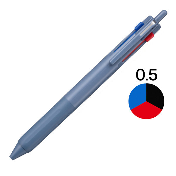ジェットストリーム3色ボールペン 0.5mm 黒インク70％増量タイプ ブルーグレー SXE350705.79 1本