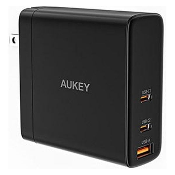 USB充電器 140W USB-A 1ポート USB Type-C 2ポート PD対応 1個 AUKEY - アスクル