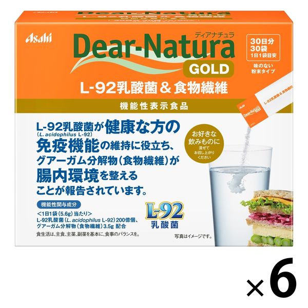 ディアナチュラゴールド L-92乳酸菌＆食物繊維30日 6個 アサヒグループ 