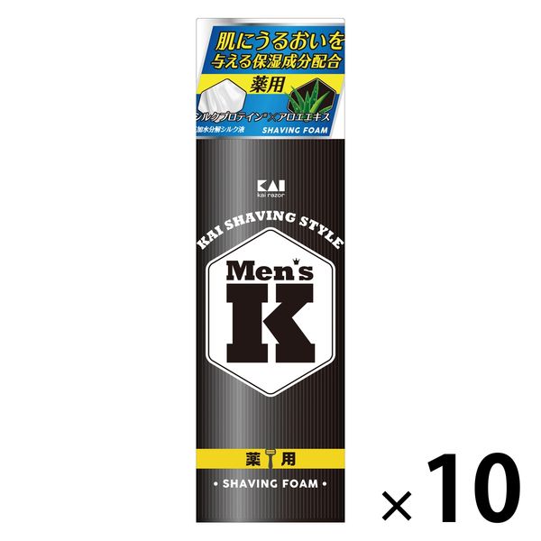 貝印 MEN，S K 薬用シェービングフォーム220g 001352 10本 - アスクル