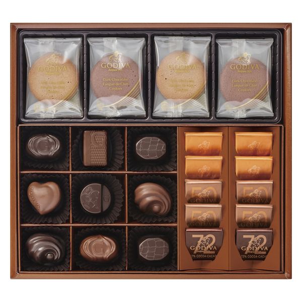 〈GODIVA〉チョコレート&クッキーアソートメント チョコレート19粒/クッキー8枚 1箱 三越伊勢丹 紙袋付 手土産 ギフト