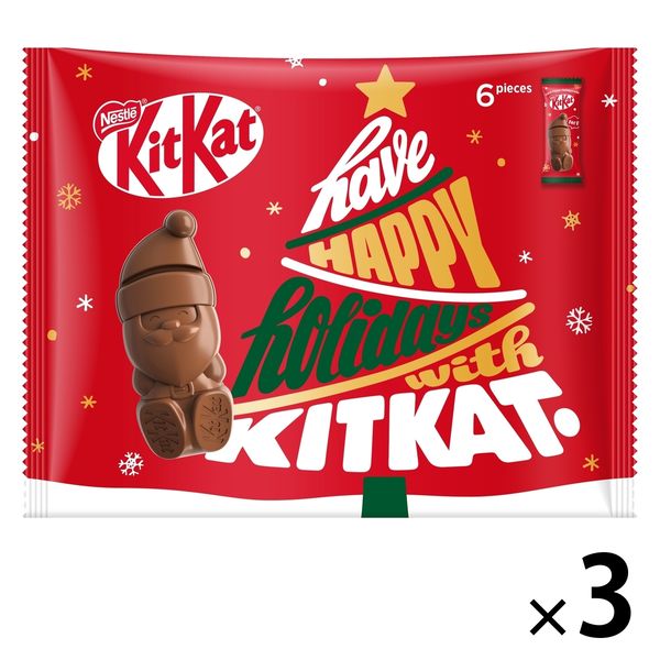 キットカット ホリデイサンタ 6個入 1セット（1袋×3） チョコレート ネスレ日本 クリスマス - アスクル