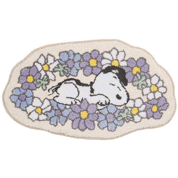 センコー スヌーピー 花いっぱい アクセントマット 約44×80cm