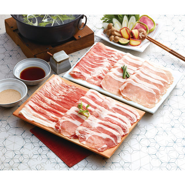 サニーフーズ 九州産 おいも豚と黒豚のしゃぶしゃぶ肉 SD-945 1セット（直送品）