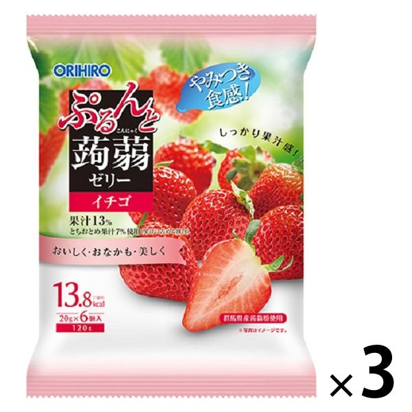ぷるんと蒟蒻ゼリーパウチイチゴ 3個 オリヒロプランデュ - アスクル ぷるんと蒟蒻ゼリーパウチイチゴ 3個 オリヒロプランデュ - アスクル