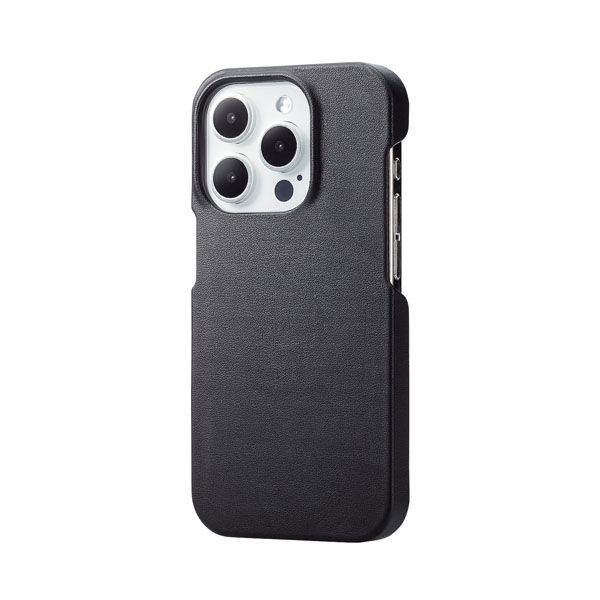 iPhone15 Pro ケース レザー MAGKEEP ブラック PM-A23CPLOMBK エレコム 1個（直送品）