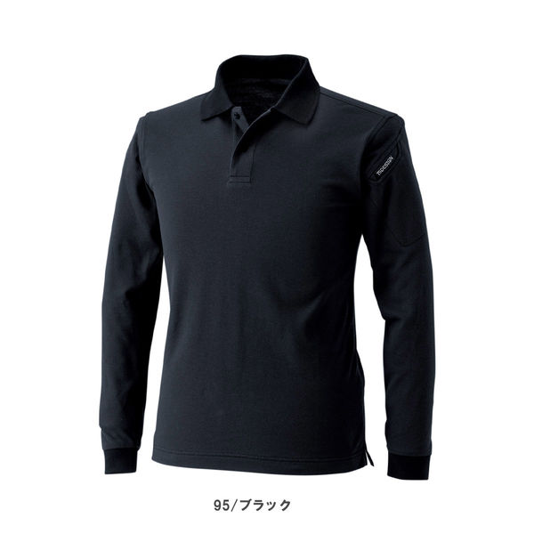 【TSデザイン】ACTIVE COLOR LAB ESロングスリーブポロシャツ  4075  LL  95　ブラック  1着（直送品）
