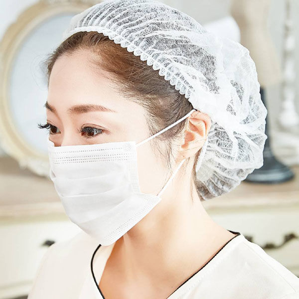 シー・エム・エル 使い捨てヘアキャップ　ホワイト P060204 1袋（100枚）（直送品）