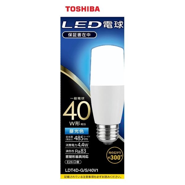 東芝 LED電球 T形 E26 40W形相当 昼光色 16-0689 1個（直送品）