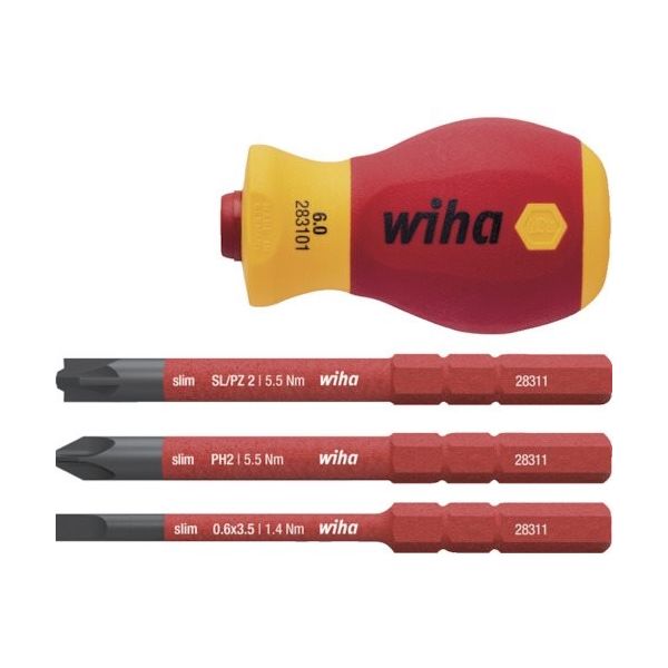 Wiha 絶縁スリムバリオ 差替式スタビドライバーホルダ・ビットセット SB28310101 1セット 511-2786（直送品）