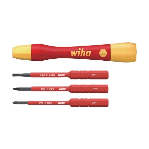 Wiha 絶縁スリムバリオ 差替式精密ドライバーホルダ・ビットセット SB28310401 1セット 508-9419（直送品）