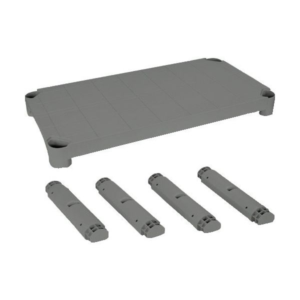 トラスコ中山 TRUSCO プラ棚用 棚板セット 棚板間隔高さ515mm用脚4本付 アーセナルグレー TPT-344S-DG 1セット（直送品）