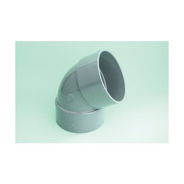 東栄管機 トーエー VU継手 60°エルボ 75 VU60L75 1個 857-9159（直送品）