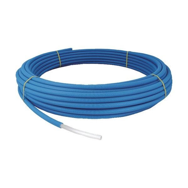 オンダ製作所 架橋ポリエチレン管 コルゲートイージーカポリ ブルー 13A 60m PEX13C-CB-Y60 1巻 515-8553（直送品）